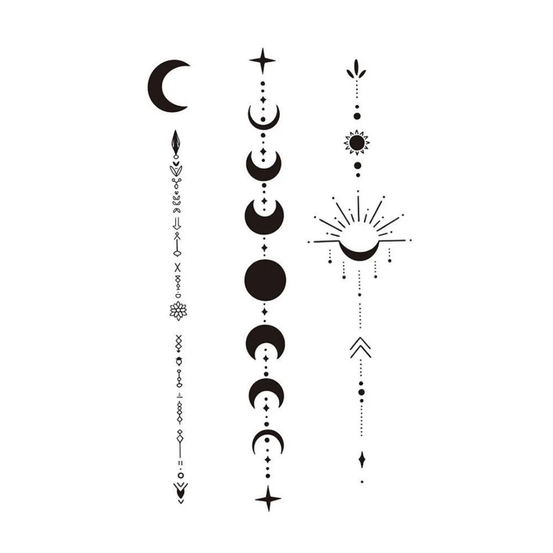 Moon Phases Linework Set