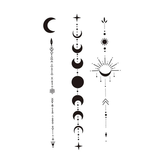 Moon Phases Linework Set